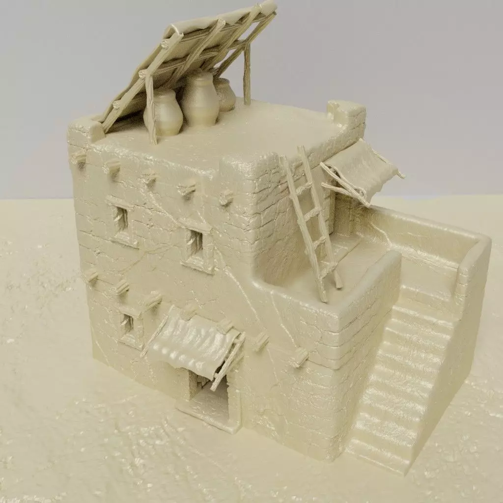 Desert House Tabletop Terrain 28 mm 3D print model_0