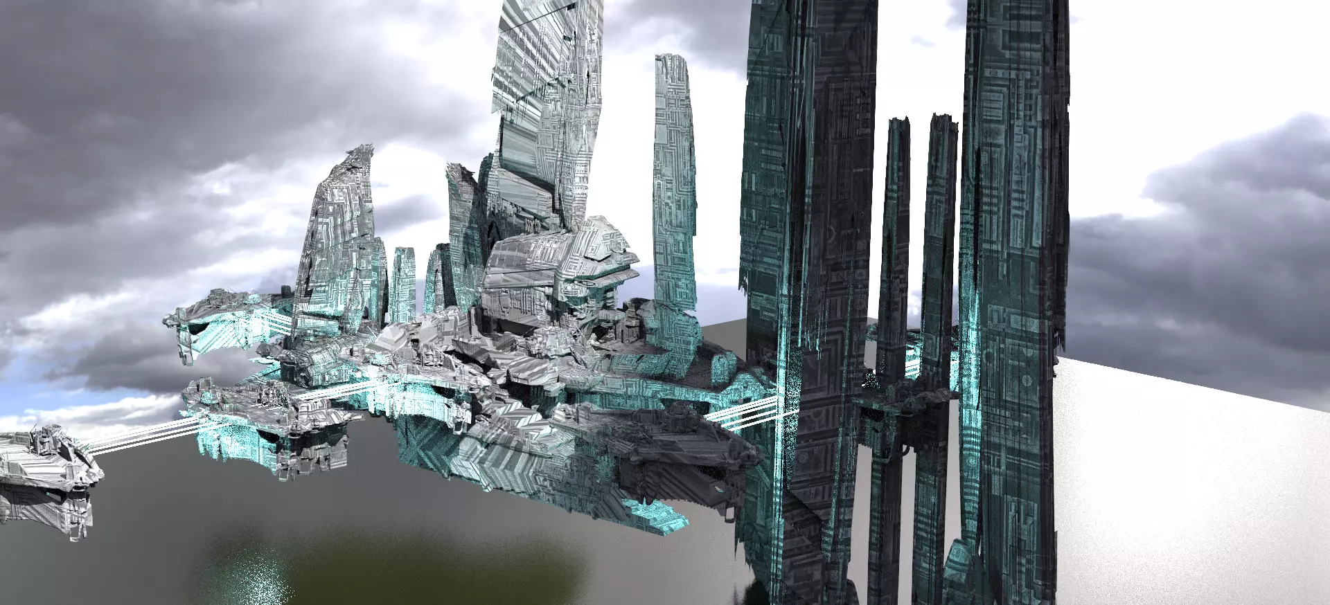 Halo Forerunner Inspired Gateway Connectors 3D model_0