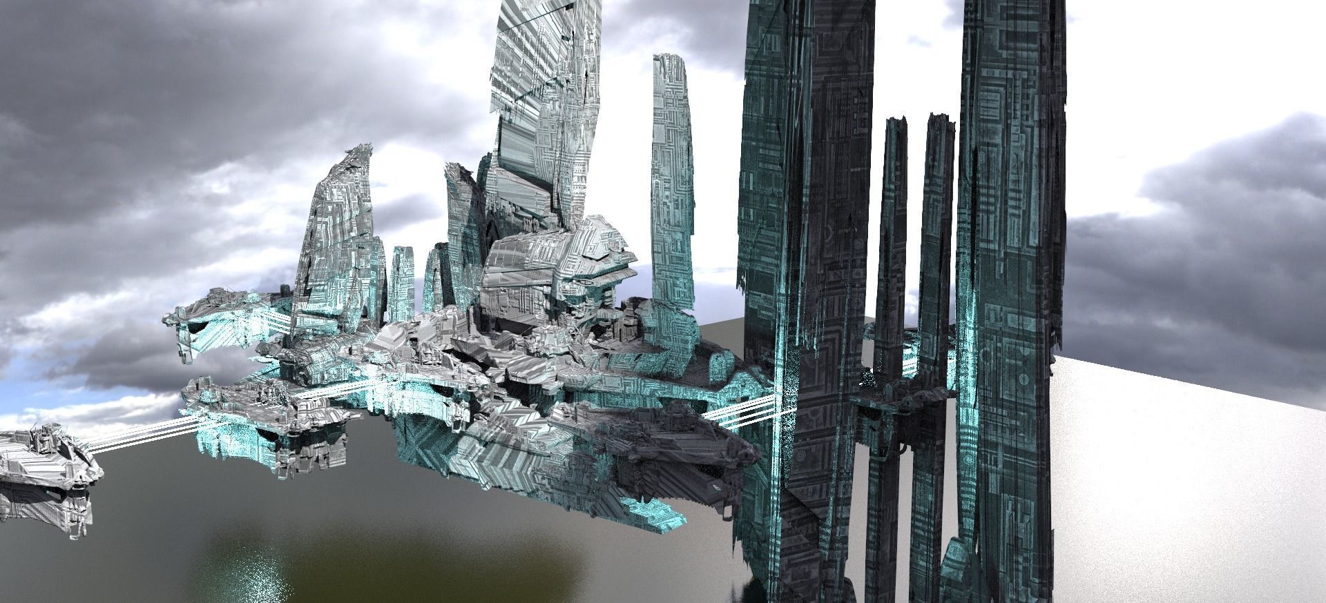 Halo Forerunner Inspired Gateway Connectors 3D model_3