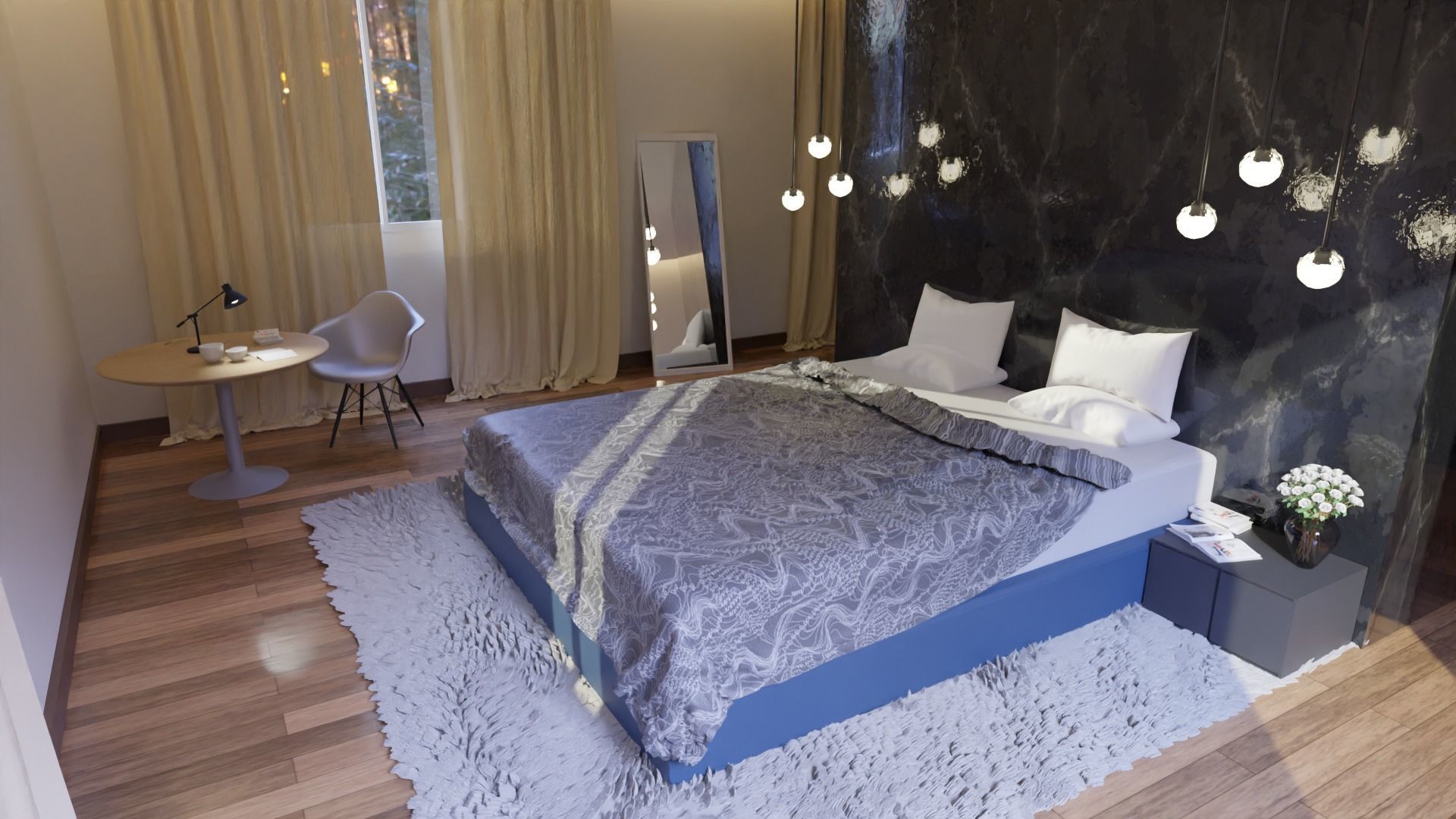 Master Bedroom interior scene 3D model 3D model_1