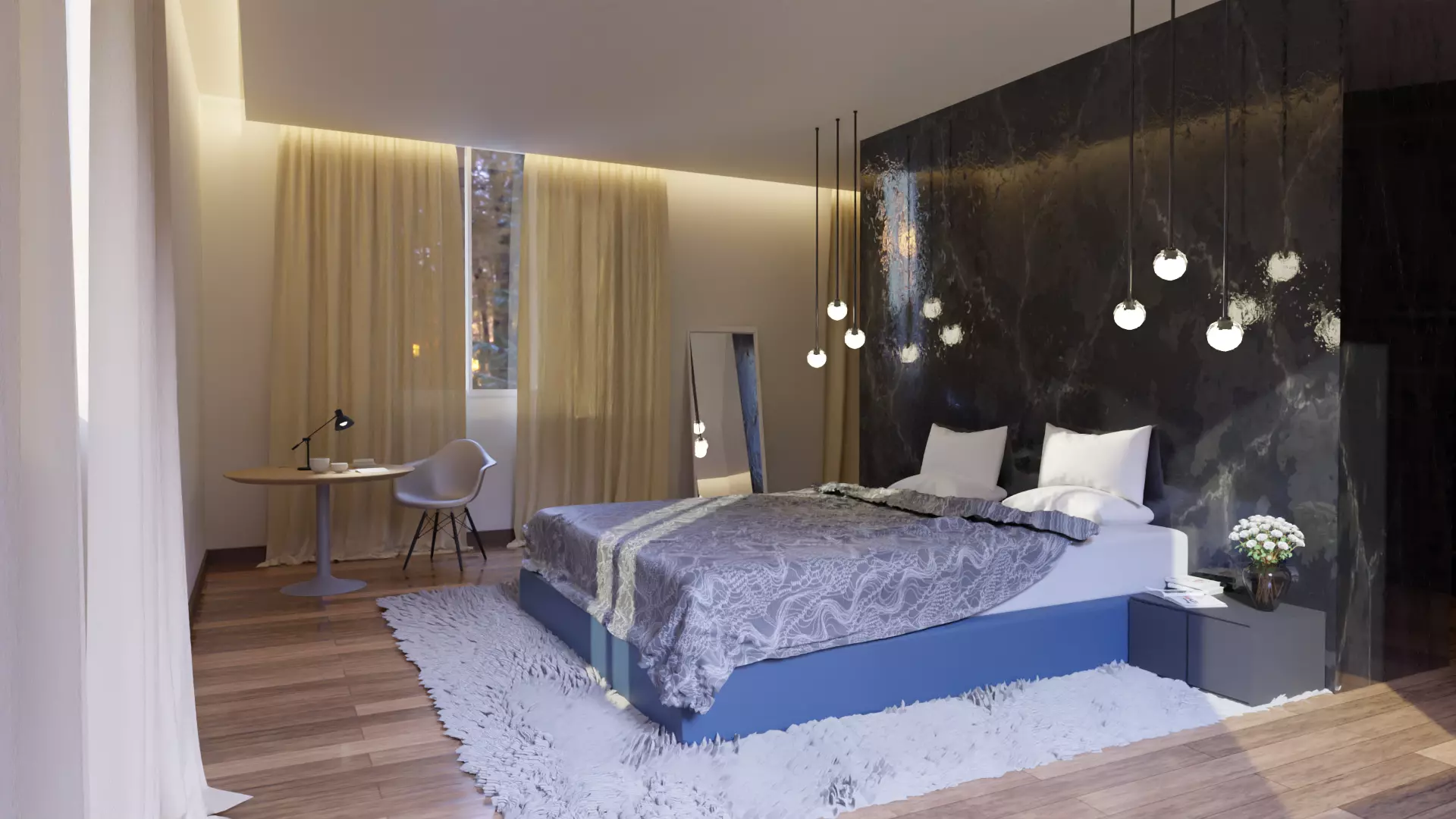 Master Bedroom interior scene 3D model 3D model_0