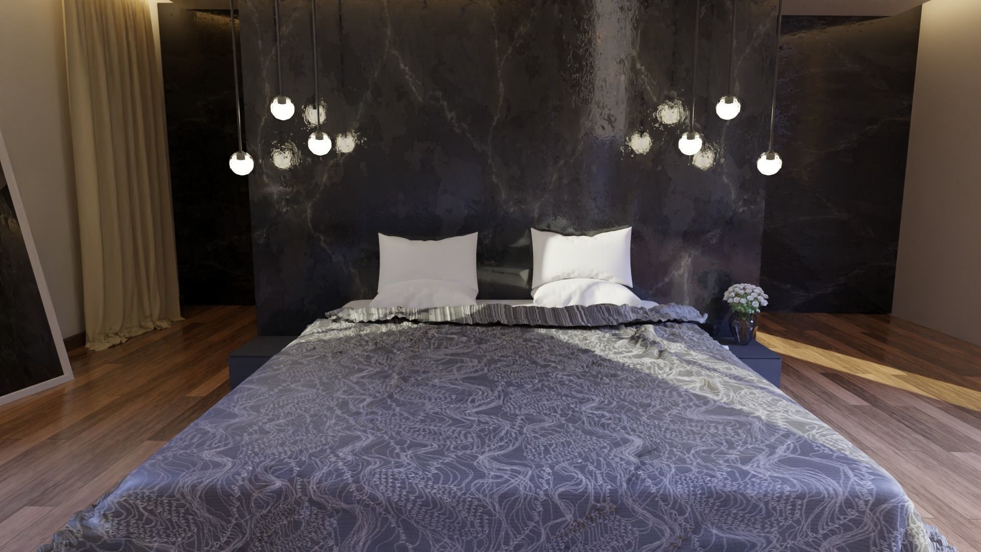 Master Bedroom interior scene 3D model 3D model_2