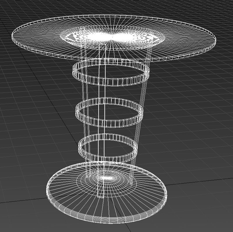 Marble and stainless steel table 3D model_11