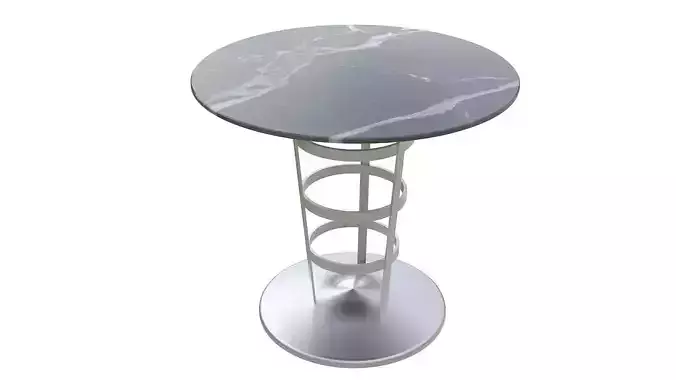 Marble and stainless steel table 3D model