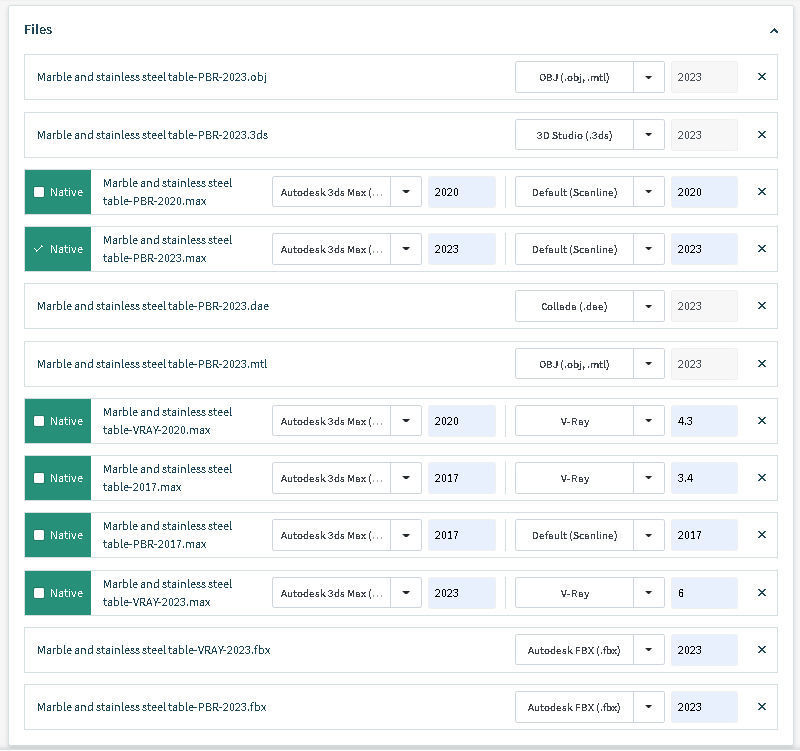 Marble and stainless steel table 3D model_13