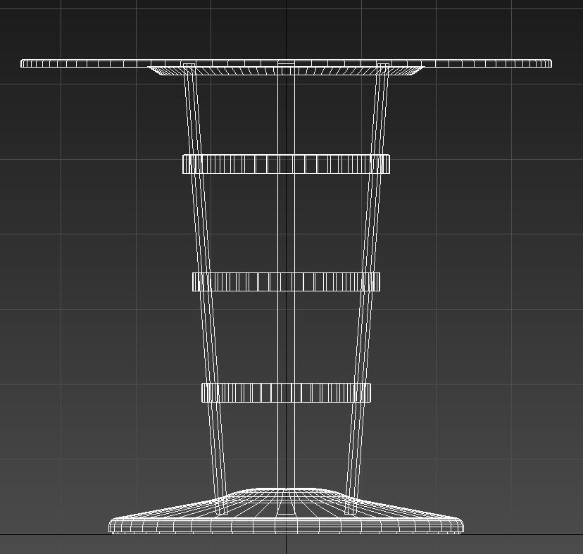 Marble and stainless steel table 3D model_9