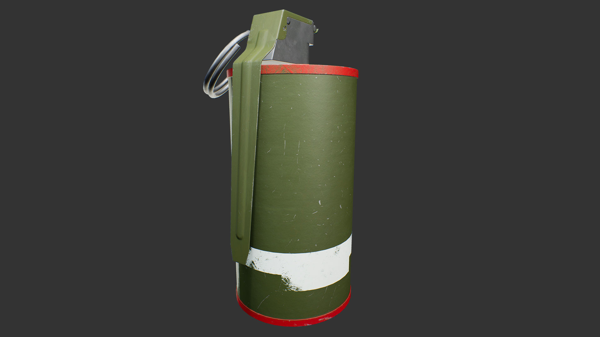 M18 Smoke Grenade Low-poly 3D model_7