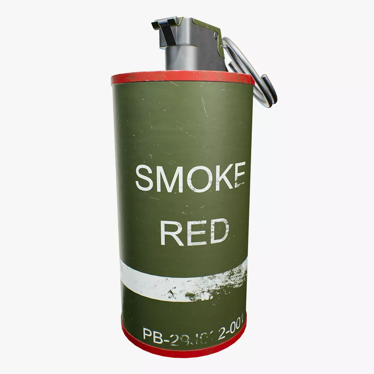 M18 Smoke Grenade Low-poly 3D model_0