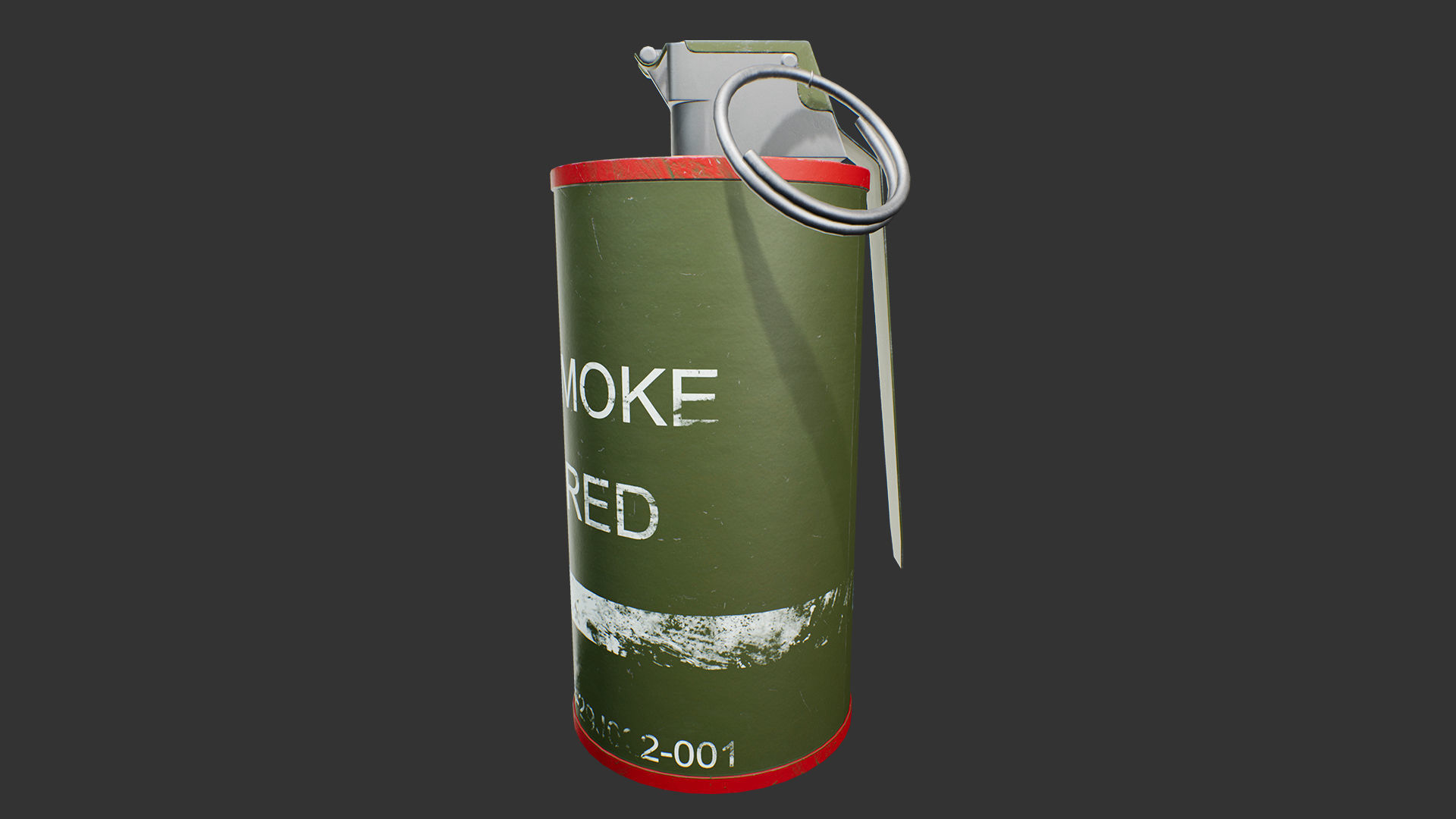 M18 Smoke Grenade Low-poly 3D model_4