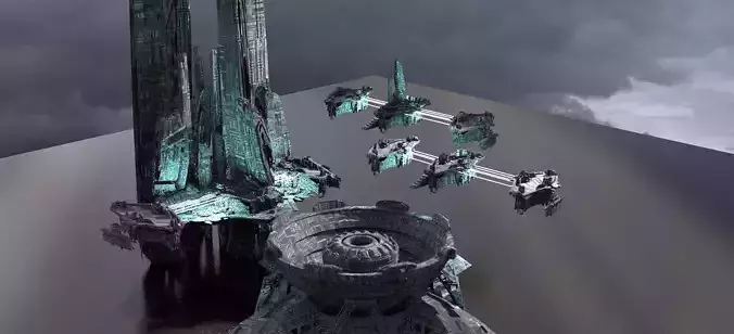 Sci-fi Mega Dome City