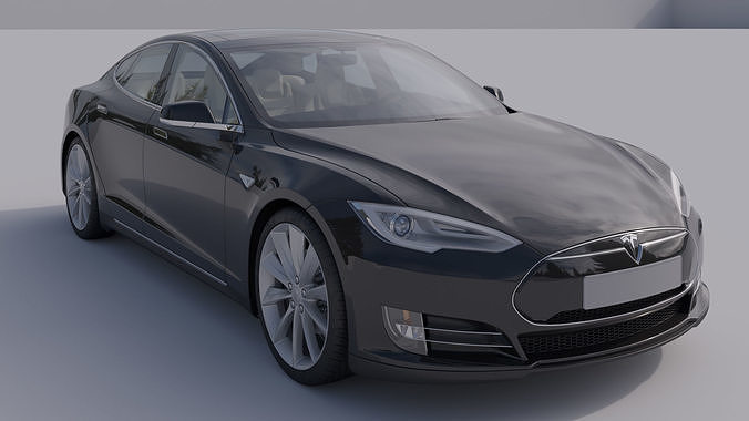 Tesla Model S 3D model High quality Interior 3D model Low-poly 3D model