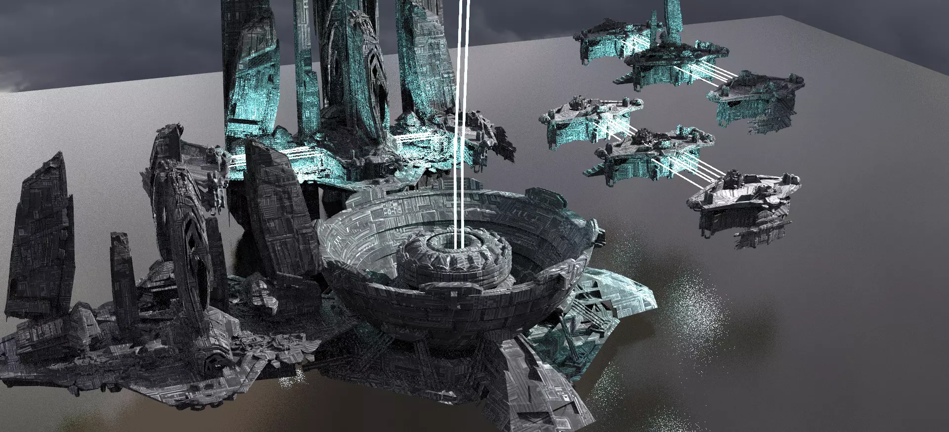 Halo Inspired Sci-fi Mega Dome City Extended 3D model_0