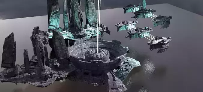 Halo Inspired Sci-fi Mega Dome City Extended