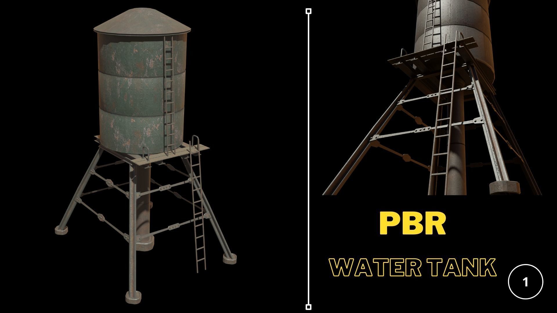Water Tank PBR Low-poly 3D model Low-poly 3D model_1