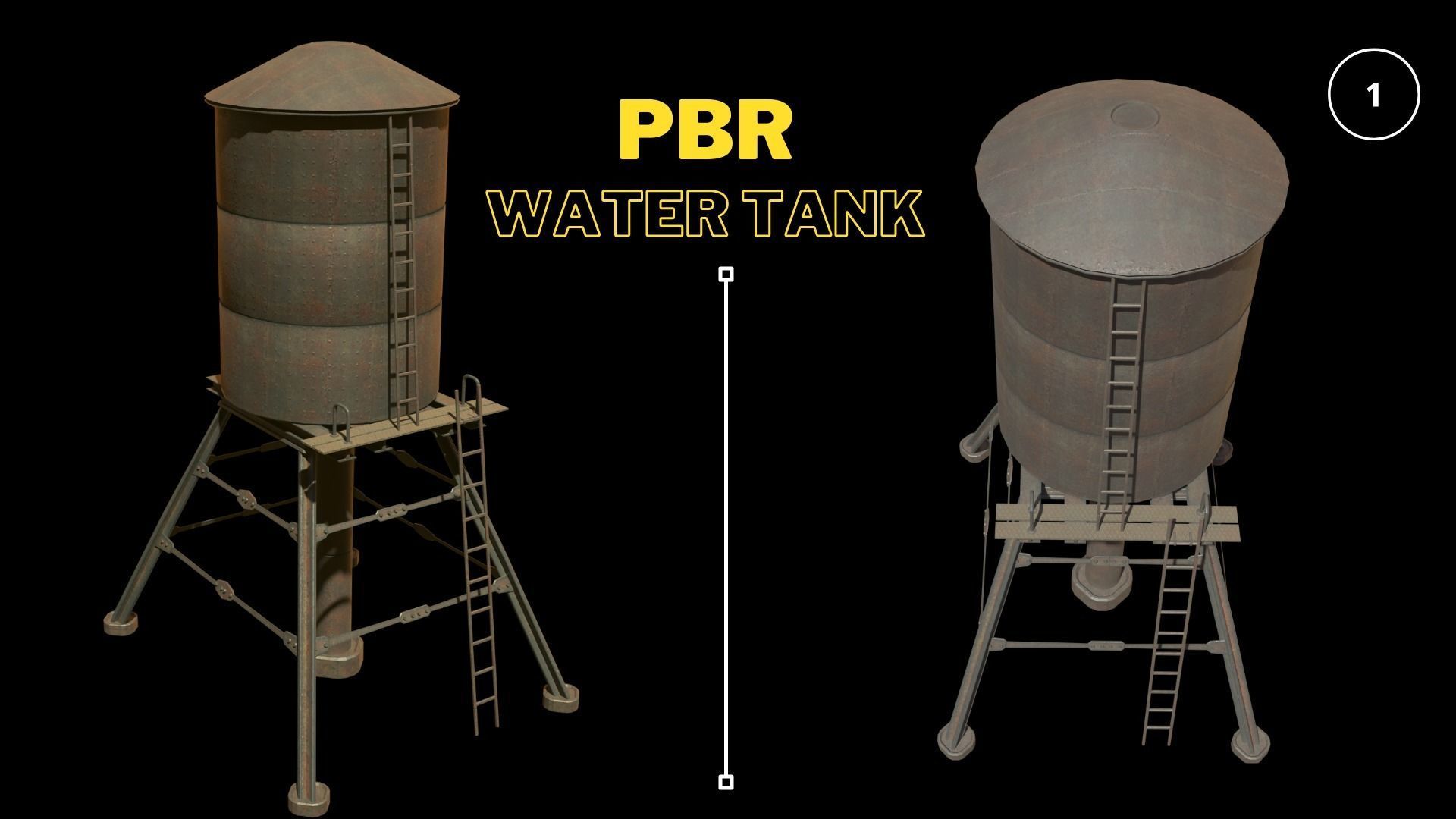 Water Tank PBR Low-poly 3D model Low-poly 3D model_2