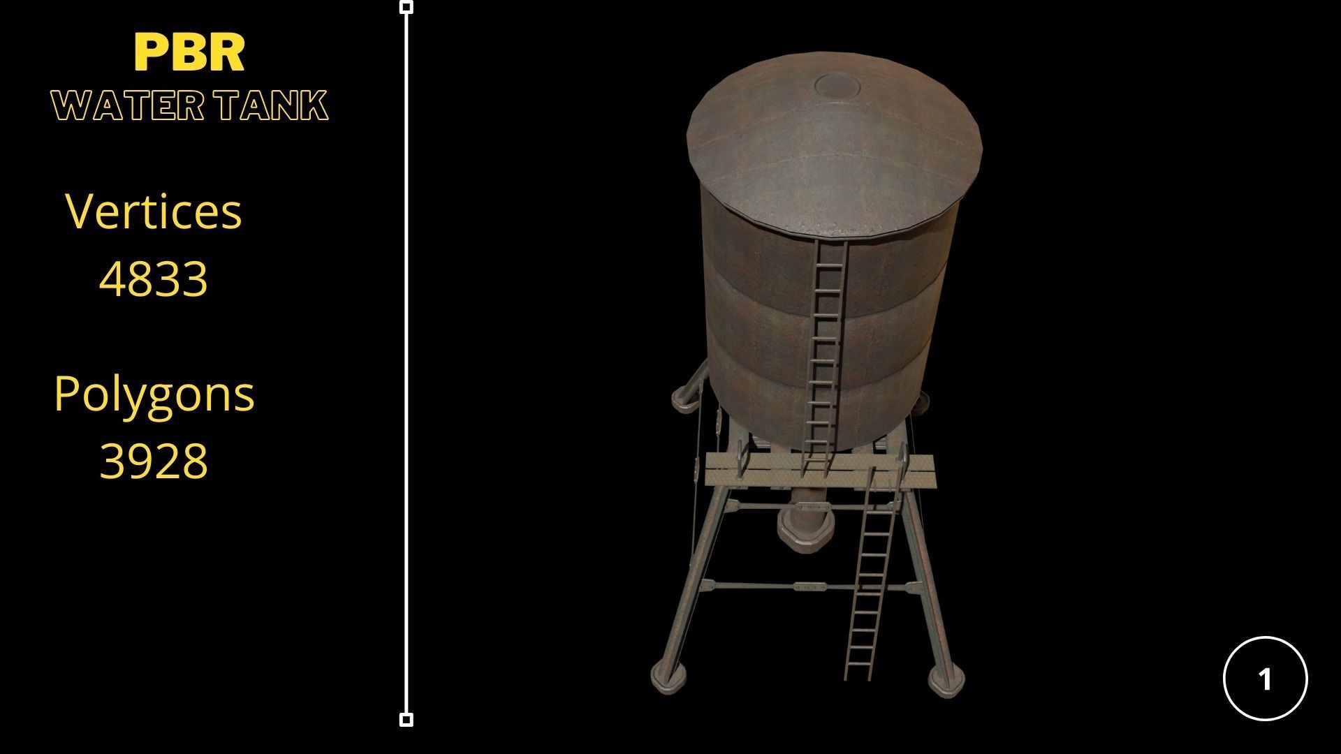 Water Tank PBR Low-poly 3D model Low-poly 3D model_3