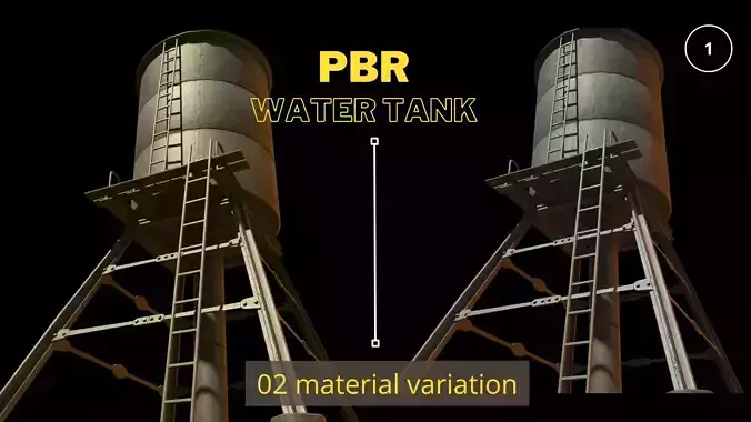 Water Tank PBR Low-poly 3D model Low-poly 3D model