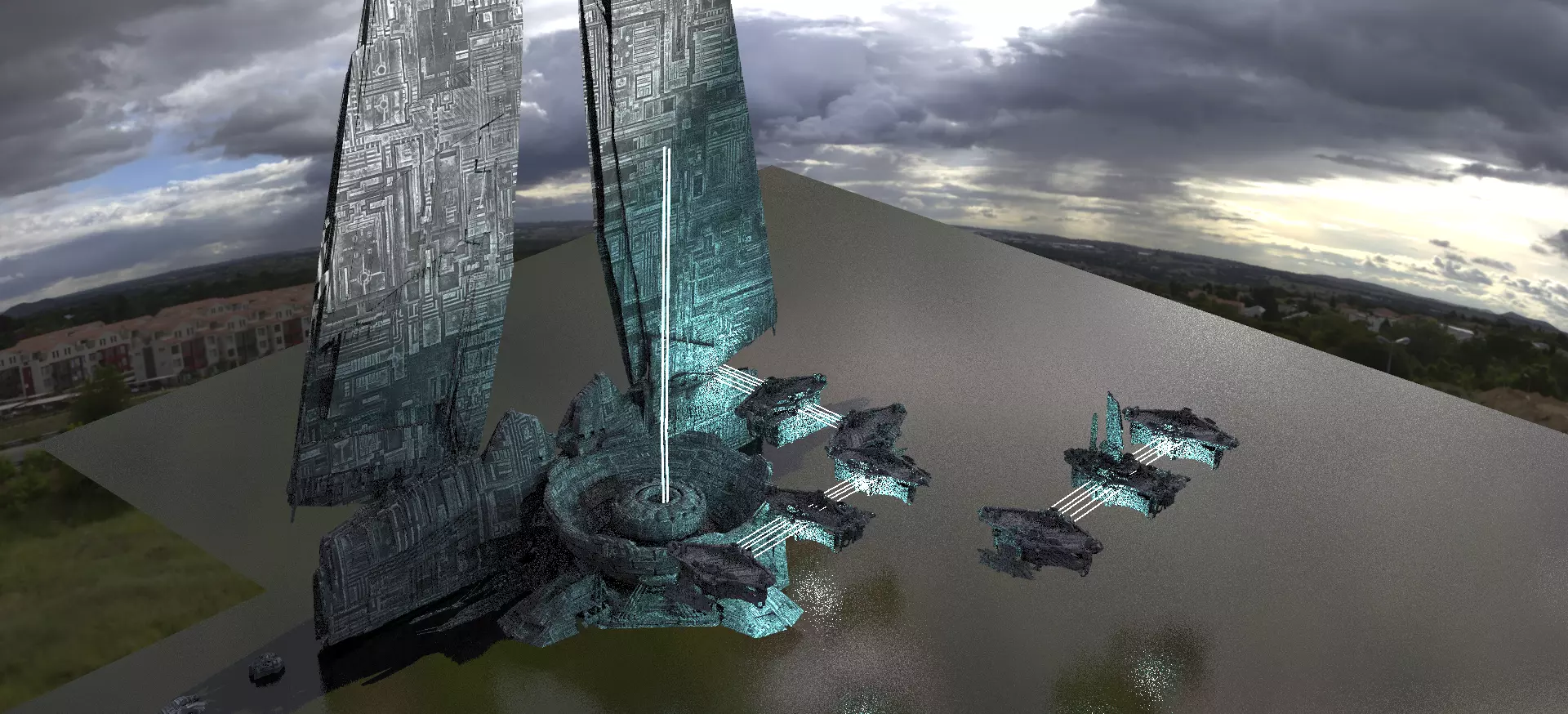 Halo Forerunner Inspired Massive Gateway 3D model_0