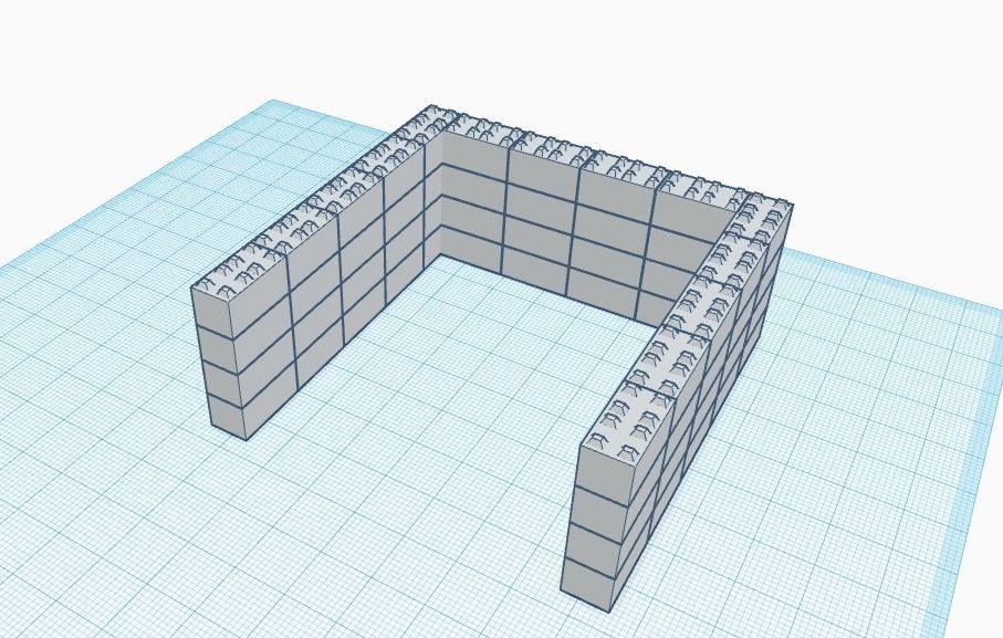 lego Interlocking Concrete blocks scale h0 1-87 3D model 3D printable ...