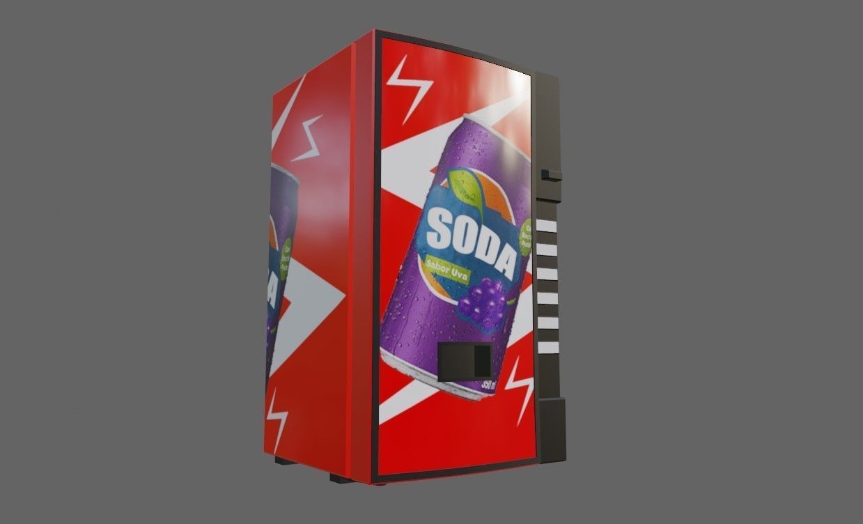 Soda Machine - Maquina de Refrigerantes Low-poly 3D model_11