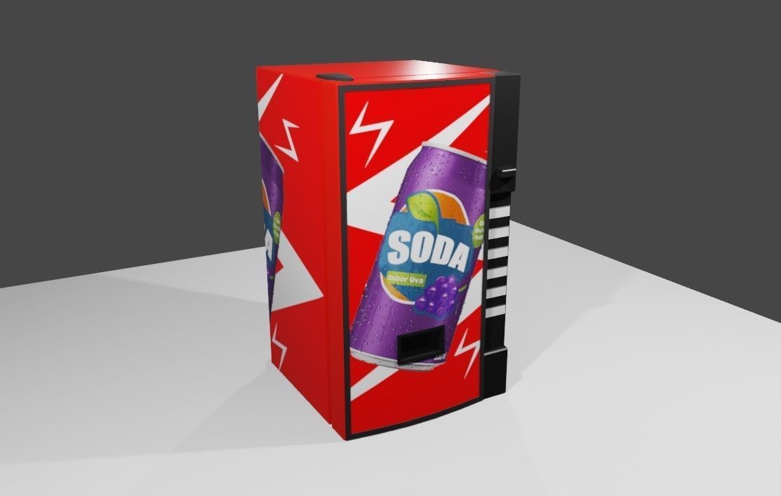 Soda Machine - Maquina de Refrigerantes Low-poly 3D model_1
