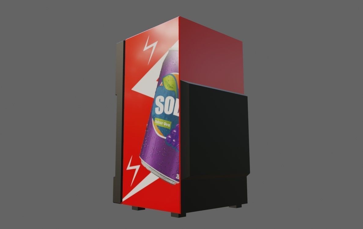 Soda Machine - Maquina de Refrigerantes Low-poly 3D model_15