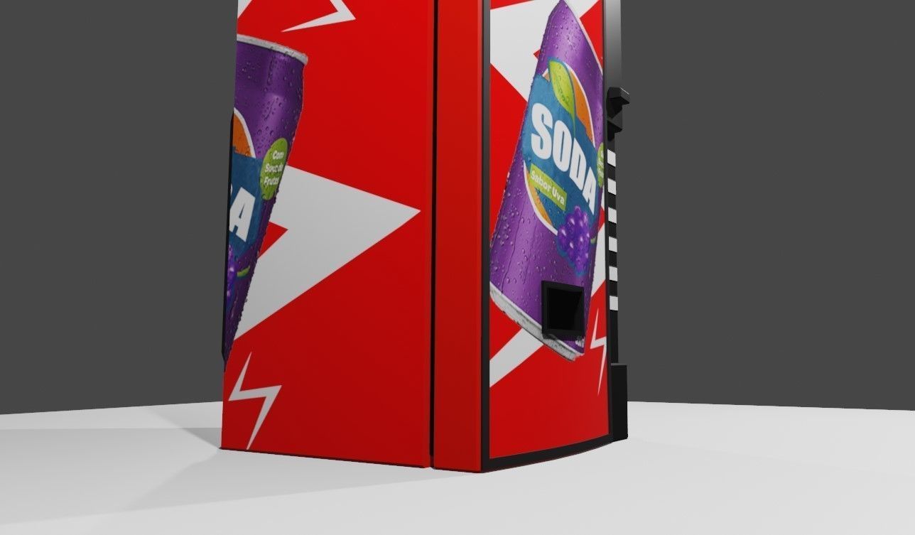 Soda Machine - Maquina de Refrigerantes Low-poly 3D model_6