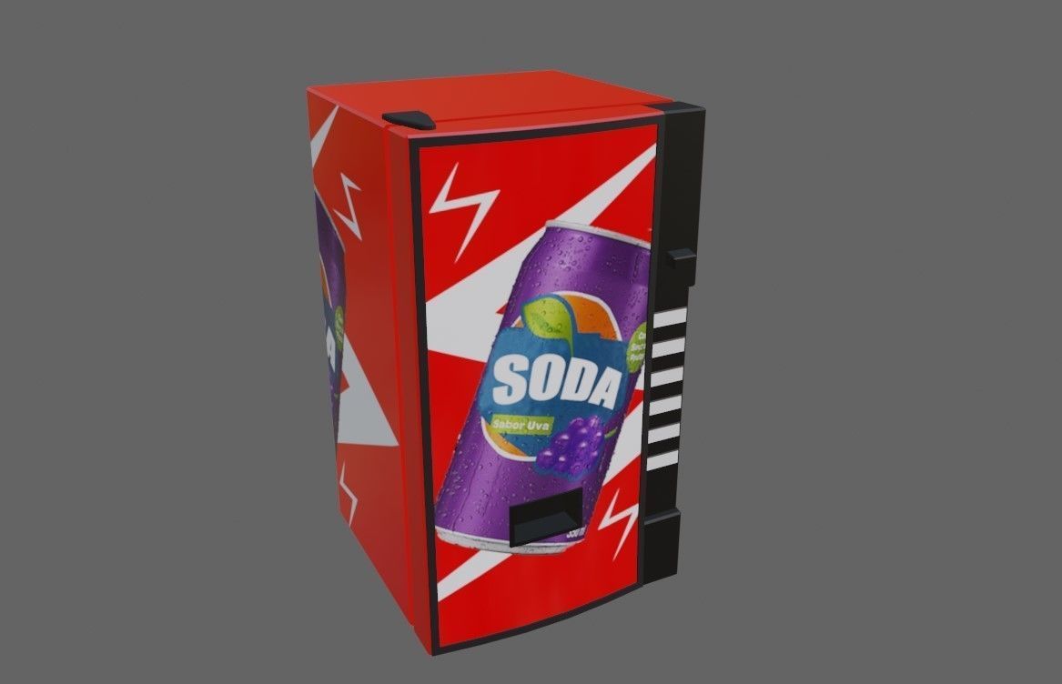 Soda Machine - Maquina de Refrigerantes Low-poly 3D model_9