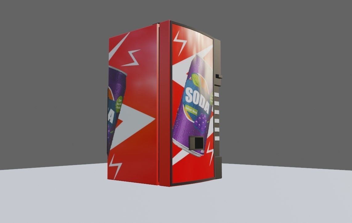 Soda Machine - Maquina de Refrigerantes Low-poly 3D model_13
