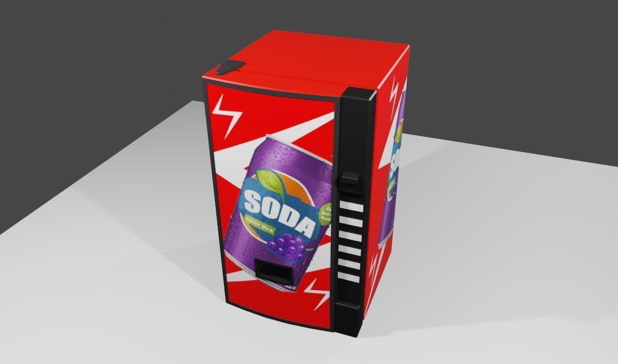 Soda Machine - Maquina de Refrigerantes Low-poly 3D model_3