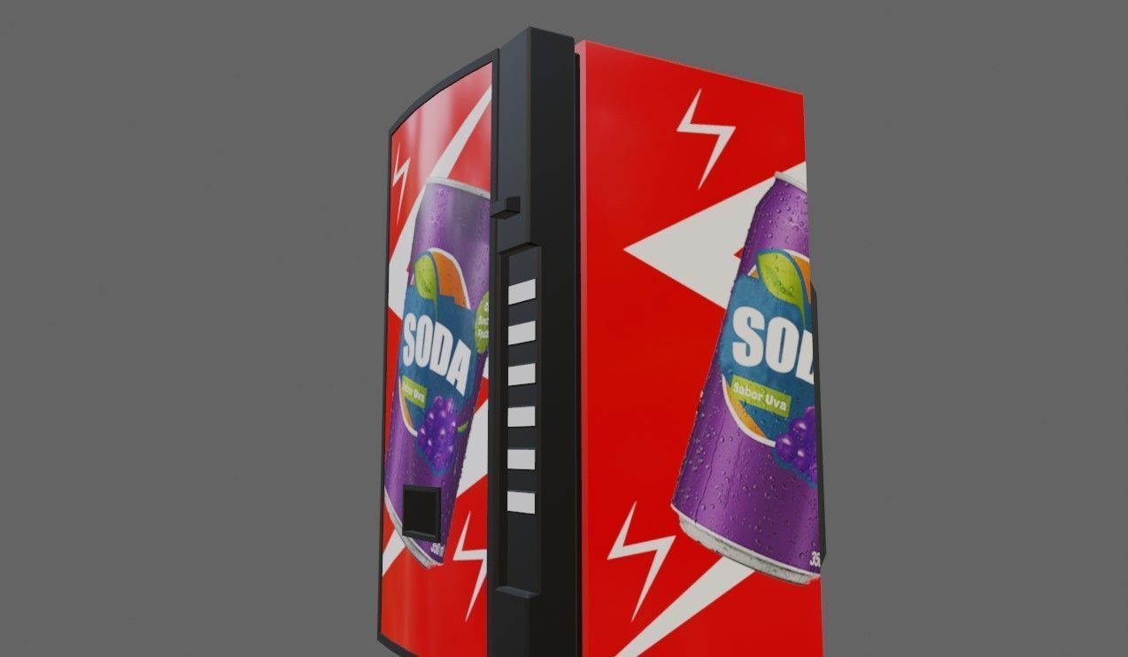 Soda Machine - Maquina de Refrigerantes Low-poly 3D model_2