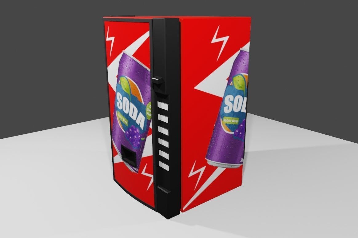 Soda Machine - Maquina de Refrigerantes Low-poly 3D model_8