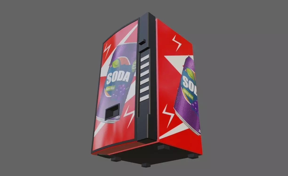 Soda Machine - Maquina de Refrigerantes Low-poly 3D model_0
