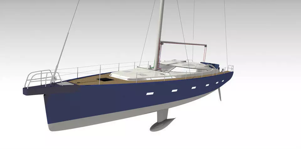 Yacht boat 3D model_0