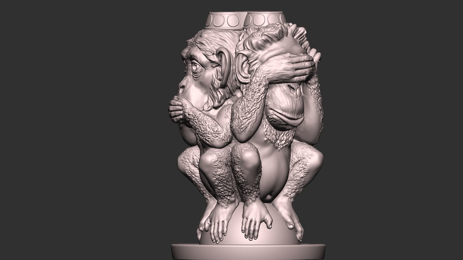 Three Wise Monkeys 3D model 3D print model_33