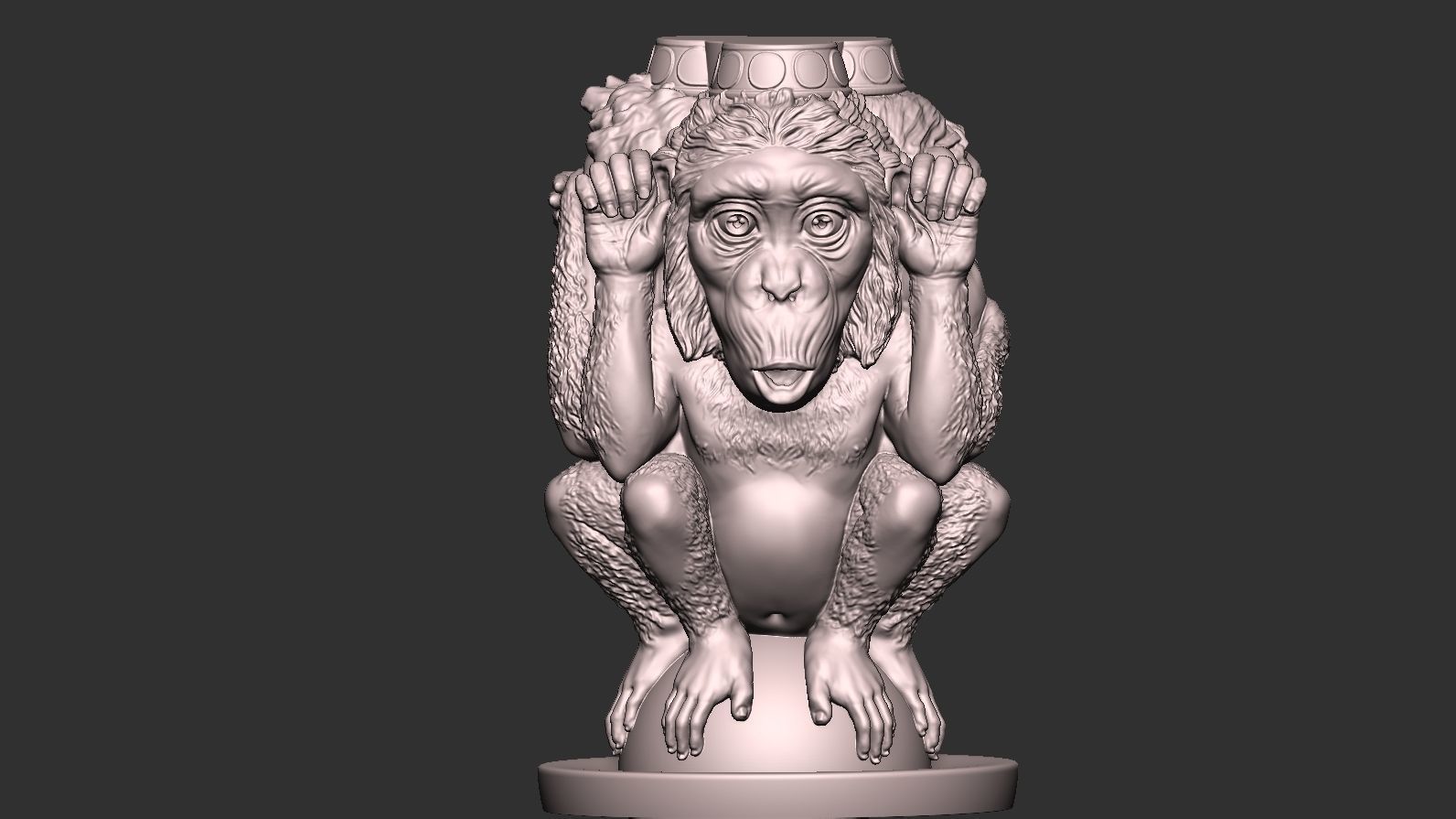 Three Wise Monkeys 3D model 3D print model_26