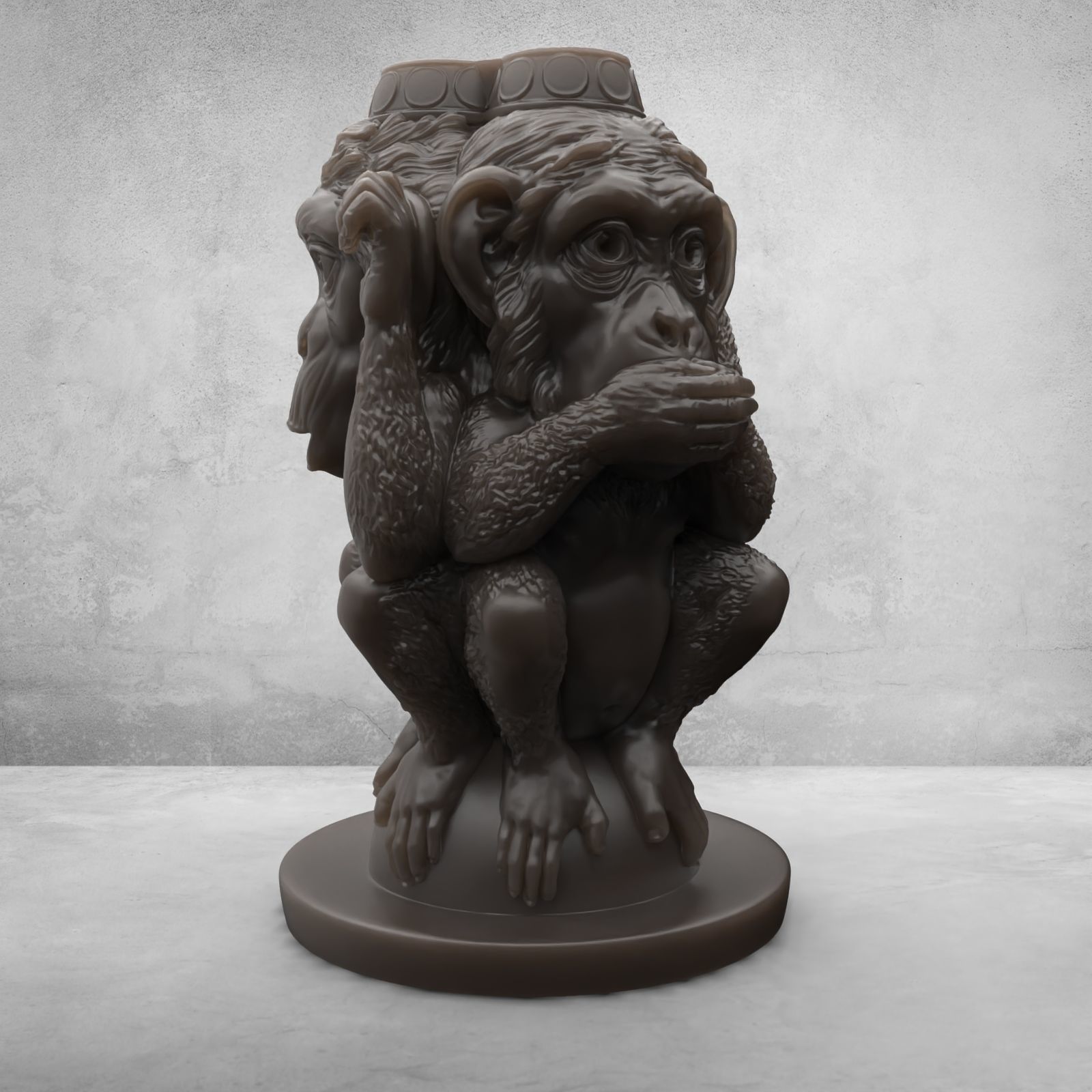 Three Wise Monkeys 3D model 3D print model_8