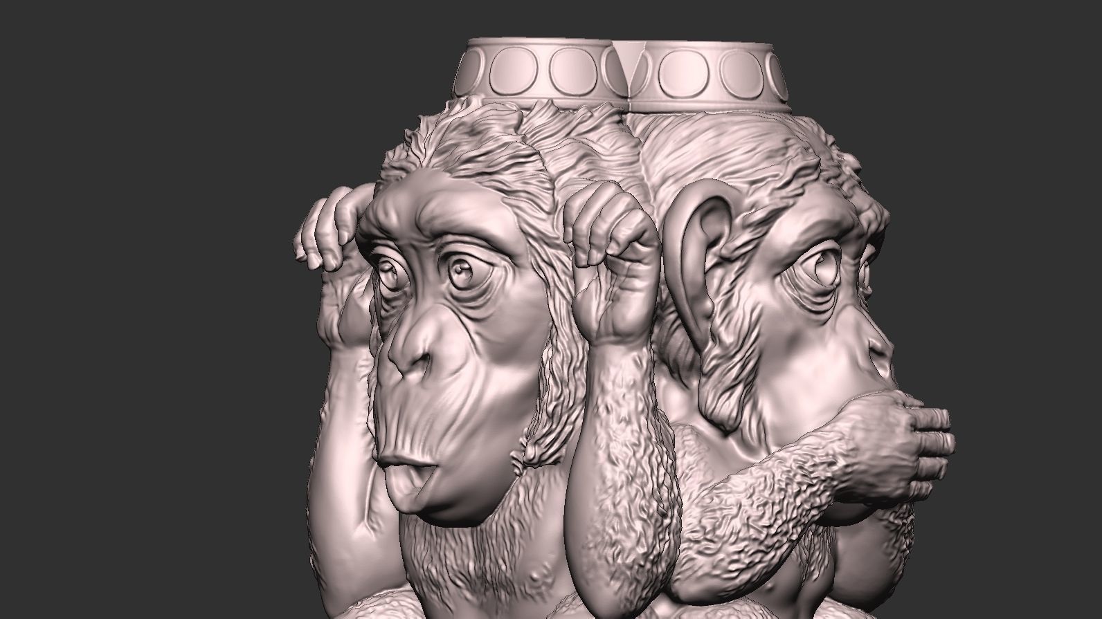 Three Wise Monkeys 3D model 3D print model_47