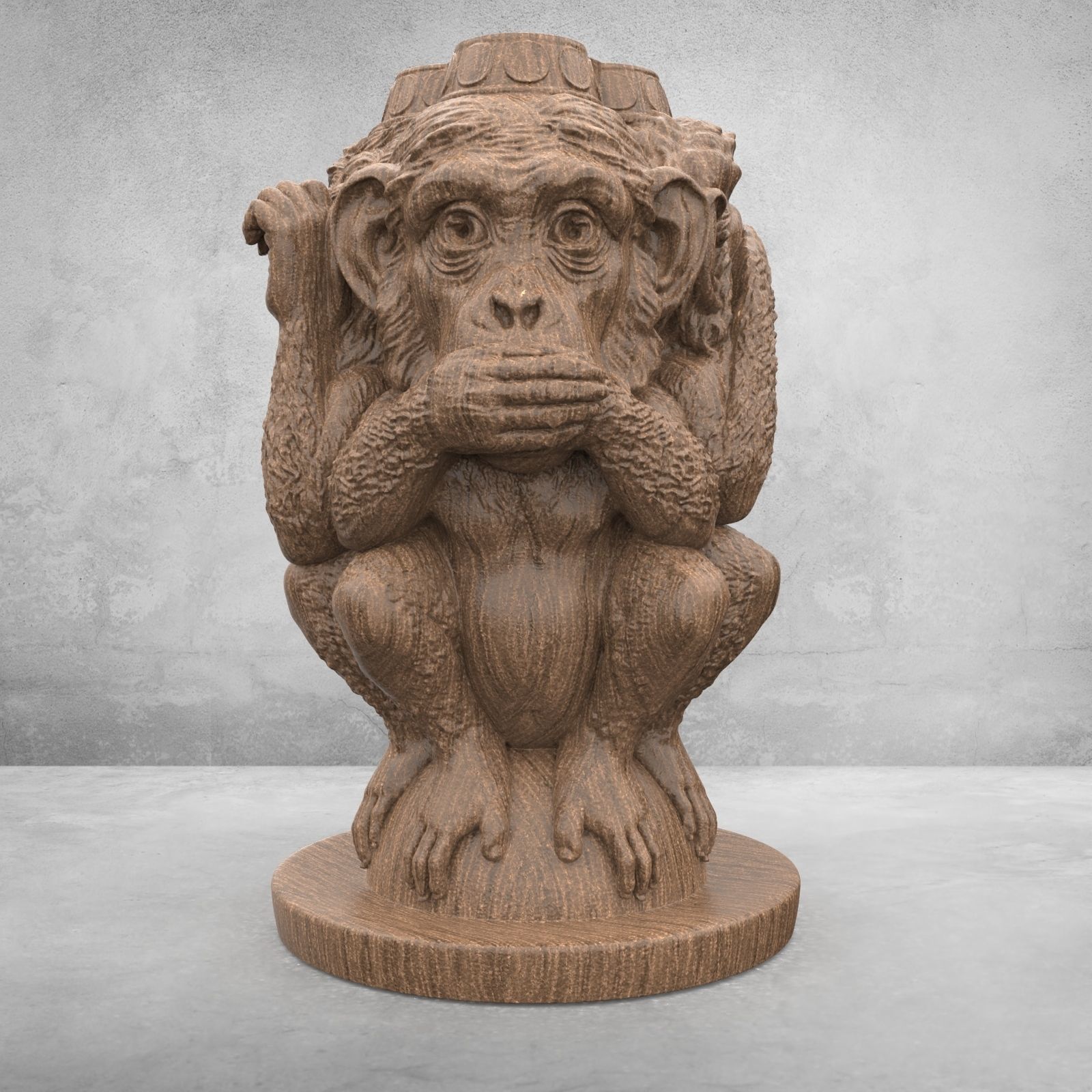 Three Wise Monkeys 3D model 3D print model_25