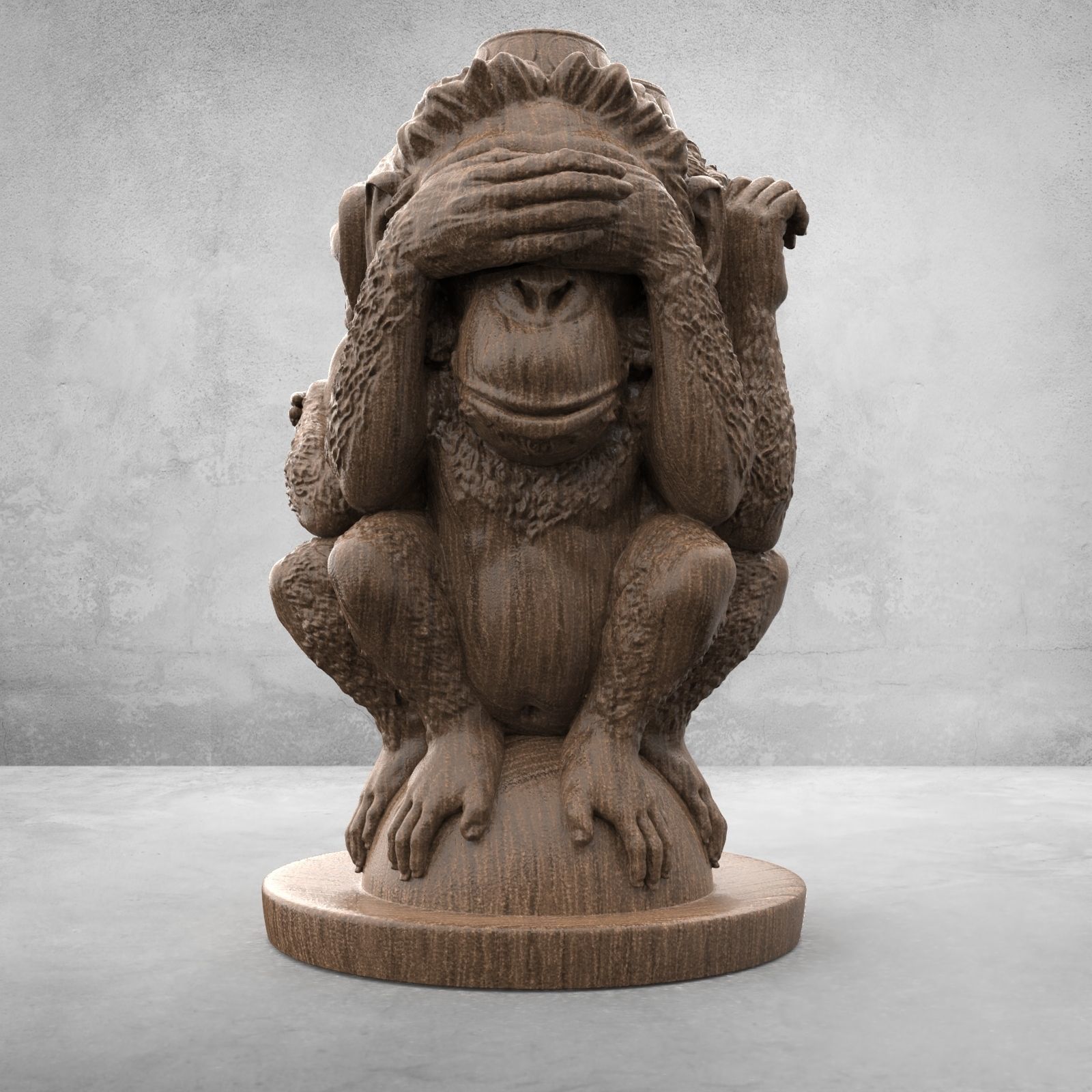 Three Wise Monkeys 3D model 3D print model_21