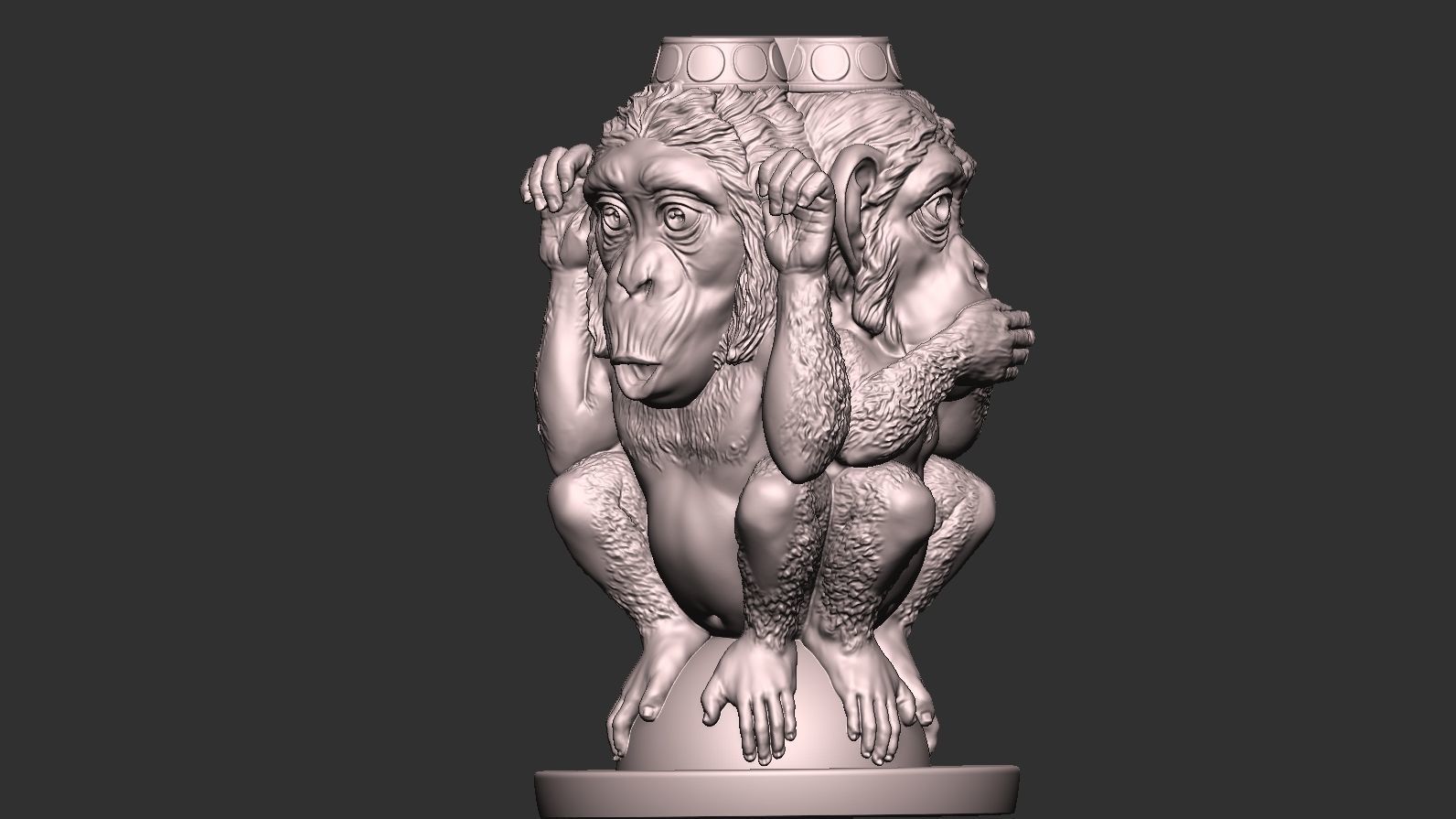 Three Wise Monkeys 3D model 3D print model_27