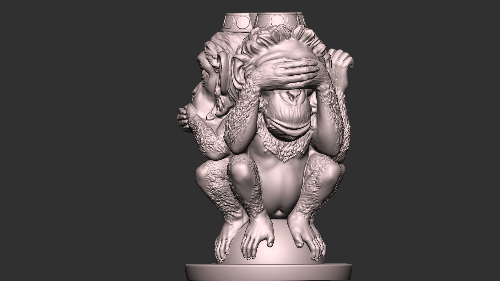 Three Wise Monkeys 3D model 3D print model_34