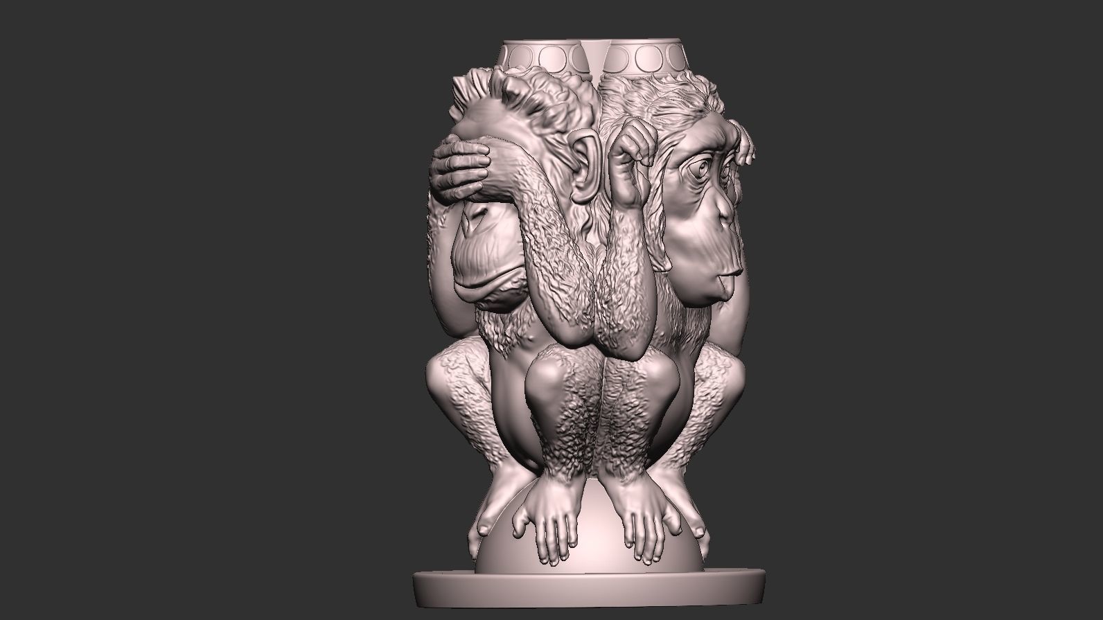 Three Wise Monkeys 3D model 3D print model_37