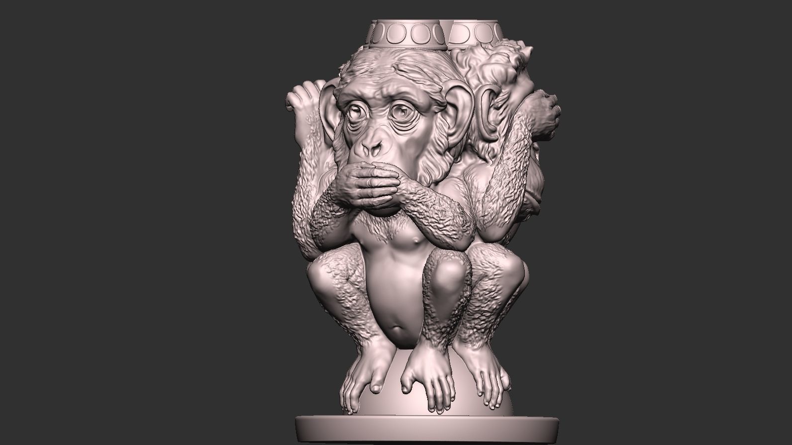 Three Wise Monkeys 3D model 3D print model_31