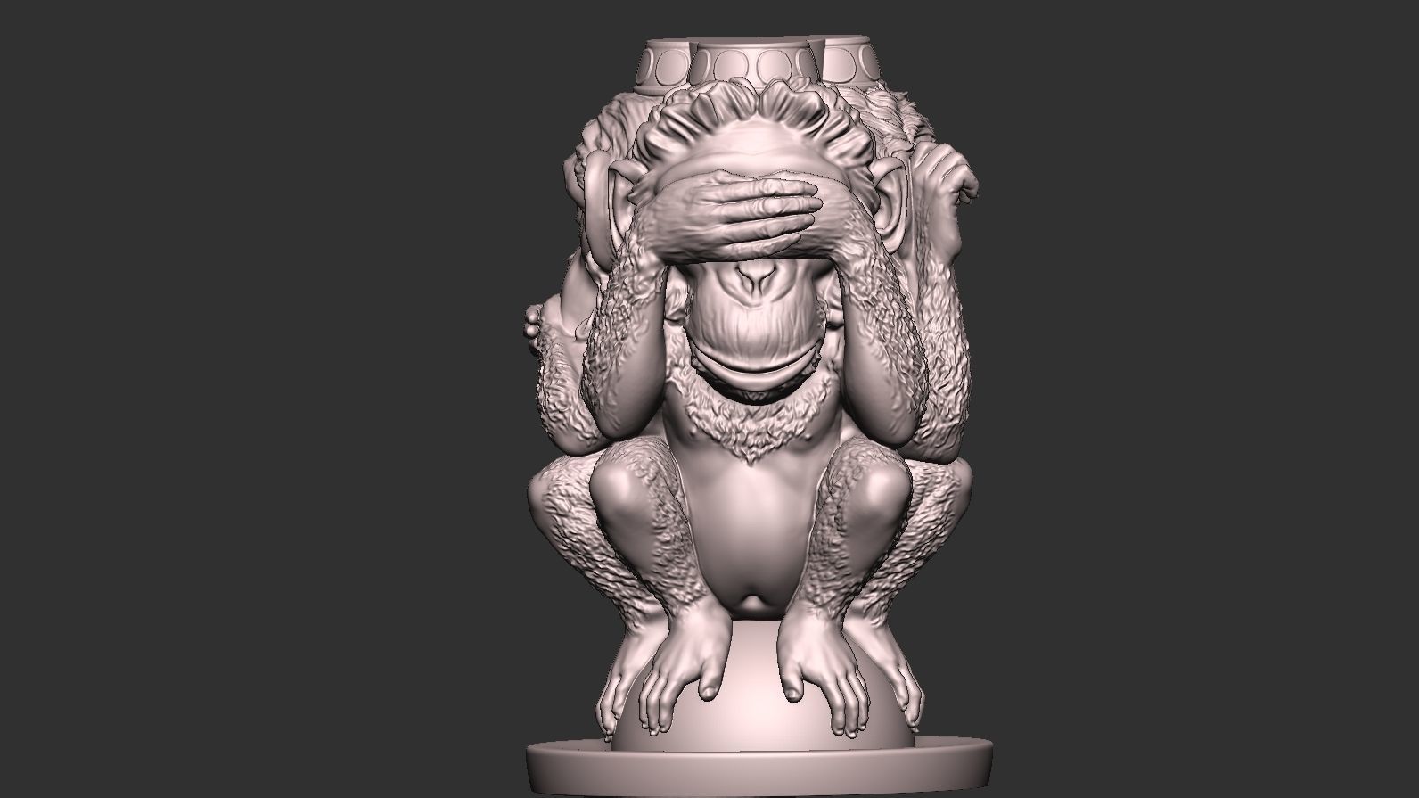Three Wise Monkeys 3D model 3D print model_35