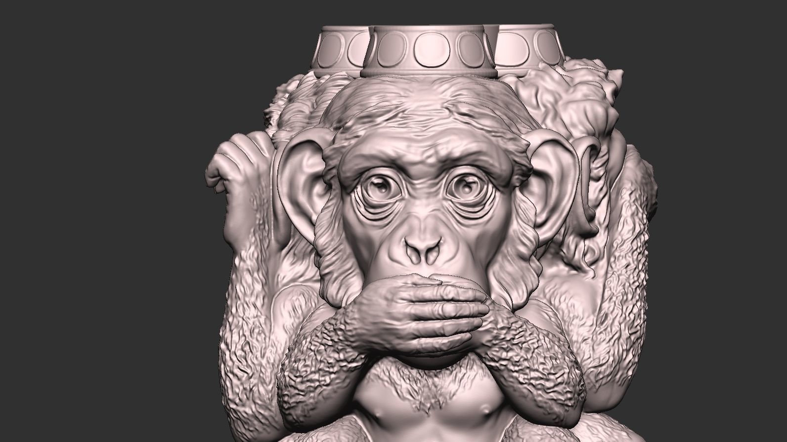 Three Wise Monkeys 3D model 3D print model_48