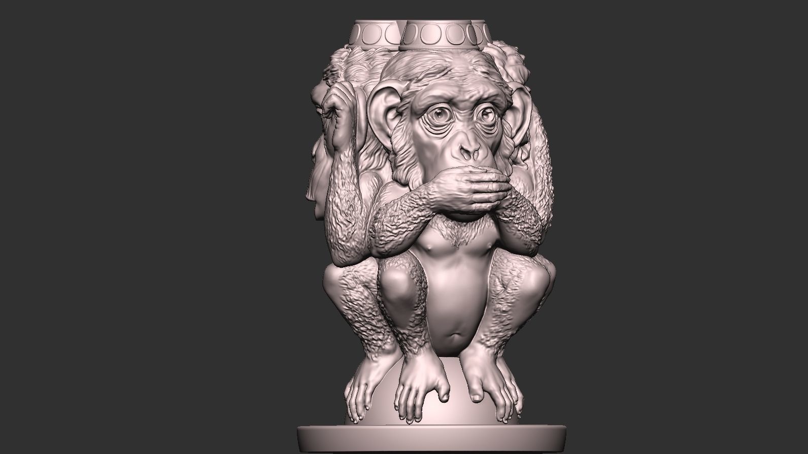 Three Wise Monkeys 3D model 3D print model_29