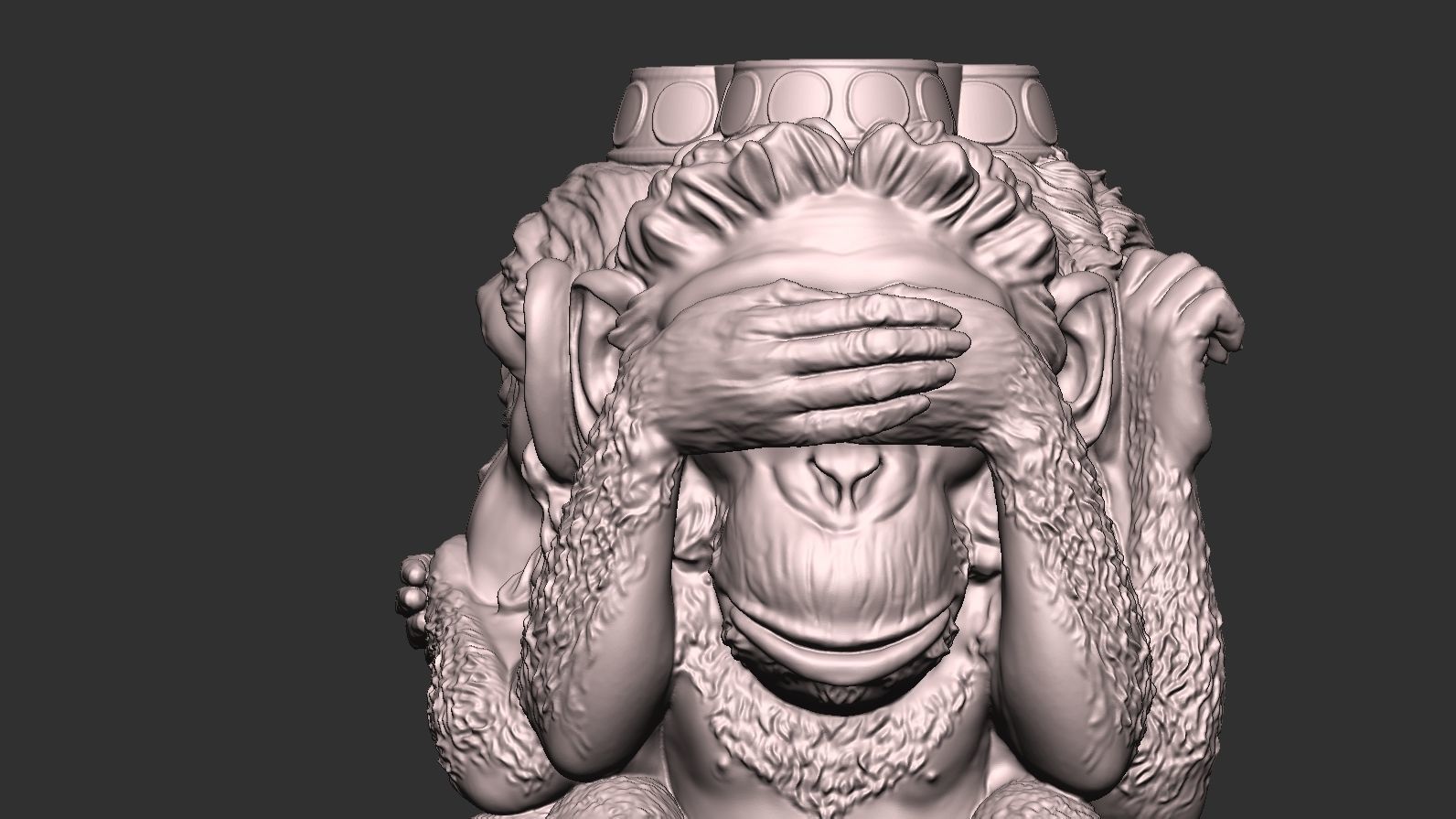 Three Wise Monkeys 3D model 3D print model_43