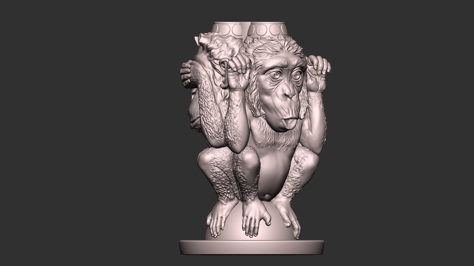 Three Wise Monkeys 3D model 3D print model_38