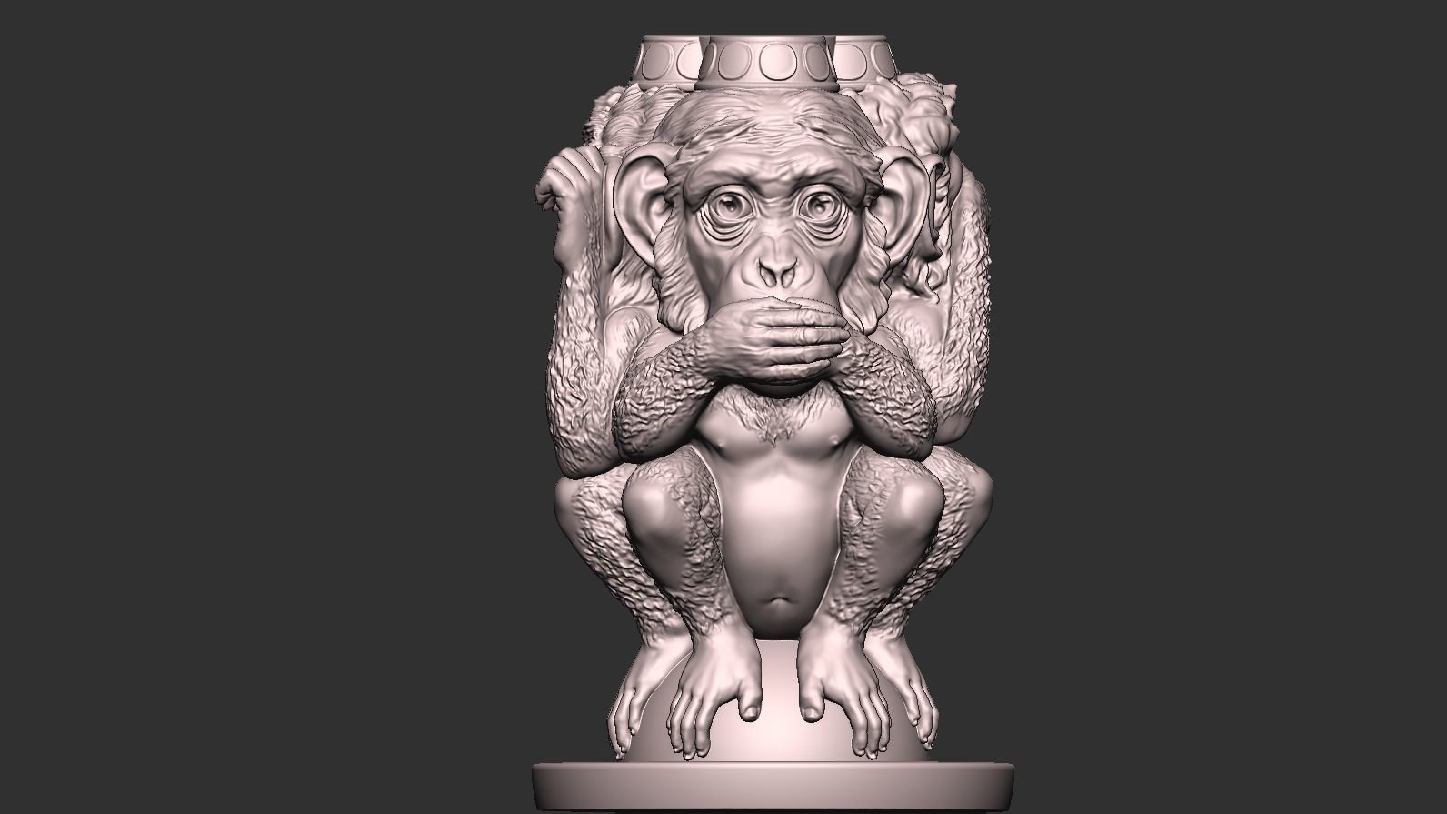 Three Wise Monkeys 3D model 3D print model_30
